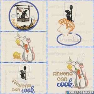 Ratatouille Remy Anyone Can Cook Disney Inspired Embroidered Hand Towel for Kitchen or Bathroom - FREE PERSONALIZATION!