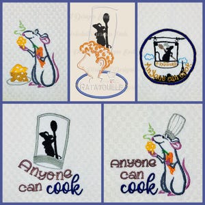 Ratatouille Remy Anyone Can Cook Alfredo Linguini Disney Inspired Embroidered Hand Towel for Kitchen or Bathroom - FREE PERSONALIZATION!