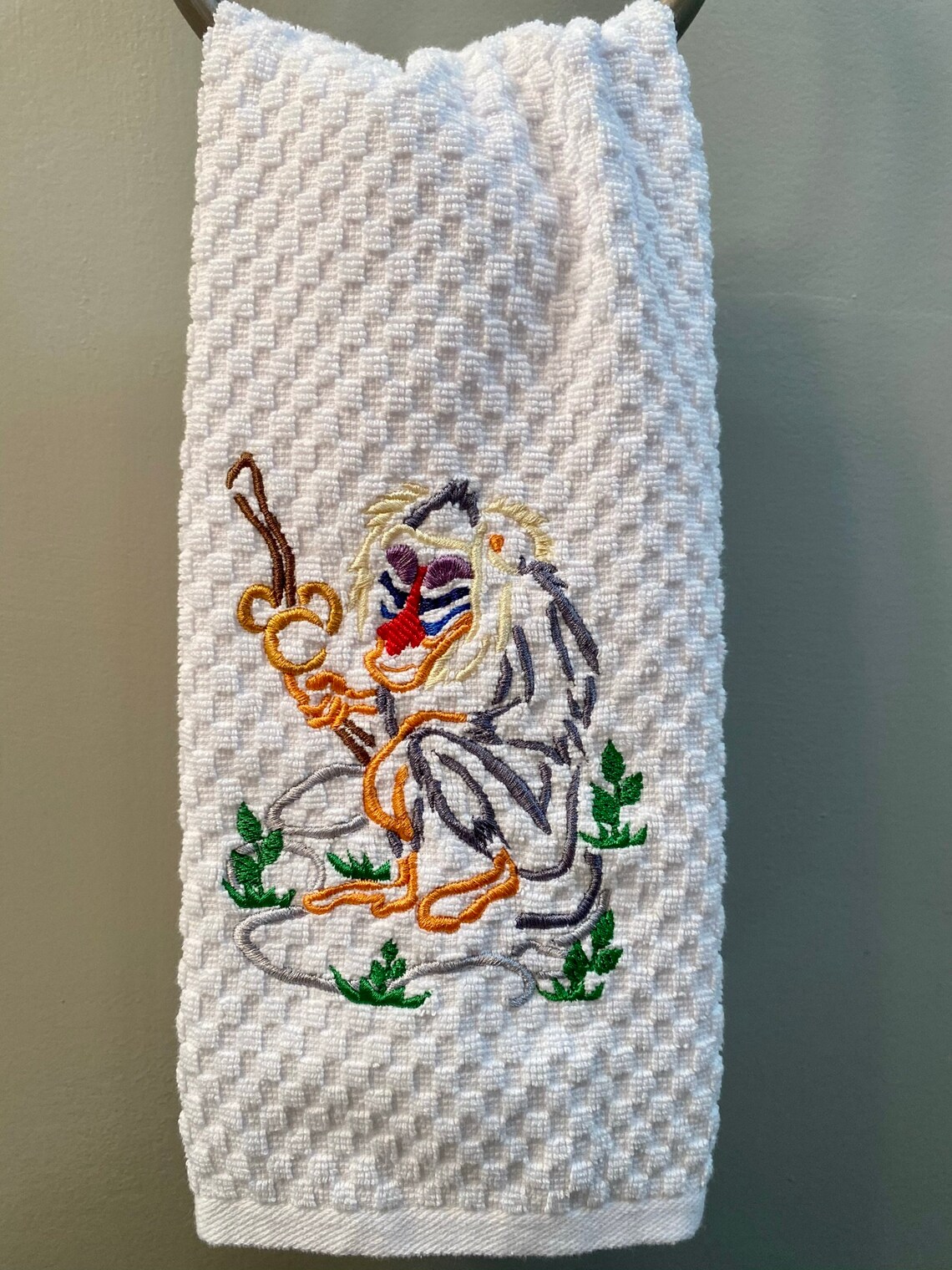 Rafiki The Lion King Disney Inspired Embroidered Hand Towel Etsy