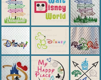 Magic Kingdom Lands Disneyland Direction Signs Parks Disney Inspired Embroidered Hand Towel for Kitchen or Bathroom - FREE PERSONALIZATION!