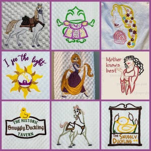 Tangled Rapunzel Gothel Maximus Pascal Snuggly Duckling Disney Inspired Embroidered Hand Towel - Kitchen Bathroom FREE PERSONALIZATION!