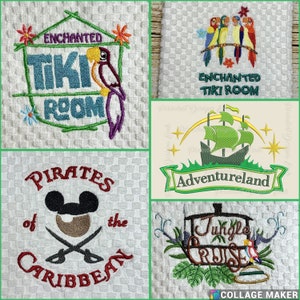 Enchanted Tiki Room Jungle Cruise Pirates Adventureland Disney Inspired Embroidered Hand Towel - Kitchen or Bathroom - FREE PERSONALIZATION!