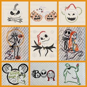 Nightmare Before Christmas embroidered designs on hand towels