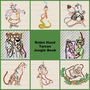 Robin Hood Jungle Book Tarzan Mowgli Baloo Maid Marian Prince John Disney Inspired Embroidered Hand Towel Kitchen Bathroom PERSONALIZE FREE!