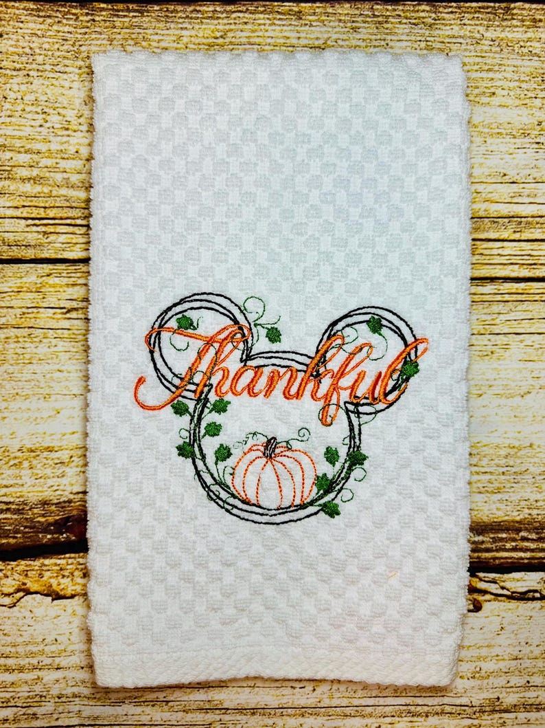 Thanksgiving Hand Towels Fall Autumn Disney Inspired Embroidery for ...