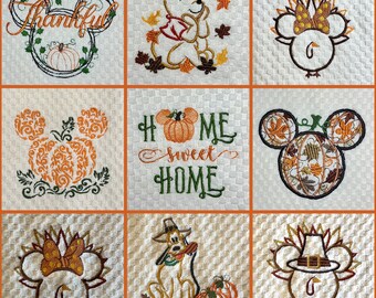 Fall Autumn Thanksgiving Pumpkin Disney Inspired Embroidered Hand Towels For Kitchen and Bath - FREE PERSONALIZATION!