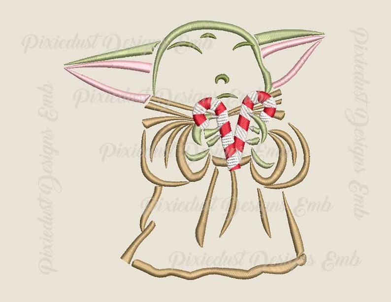 Mandalorian Grogu Baby Yoda Star Wars Christmas Disney Inspired Embroidered Hand Towel for Kitchen or Bathroom - Free personalization Grogu Candy Cane