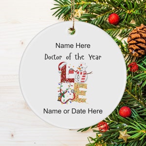 Gift For  Doctor From Patient Personalized Ornament For Doctor From Coworker Nurse Christmas Ornament Present For Doctor Friend