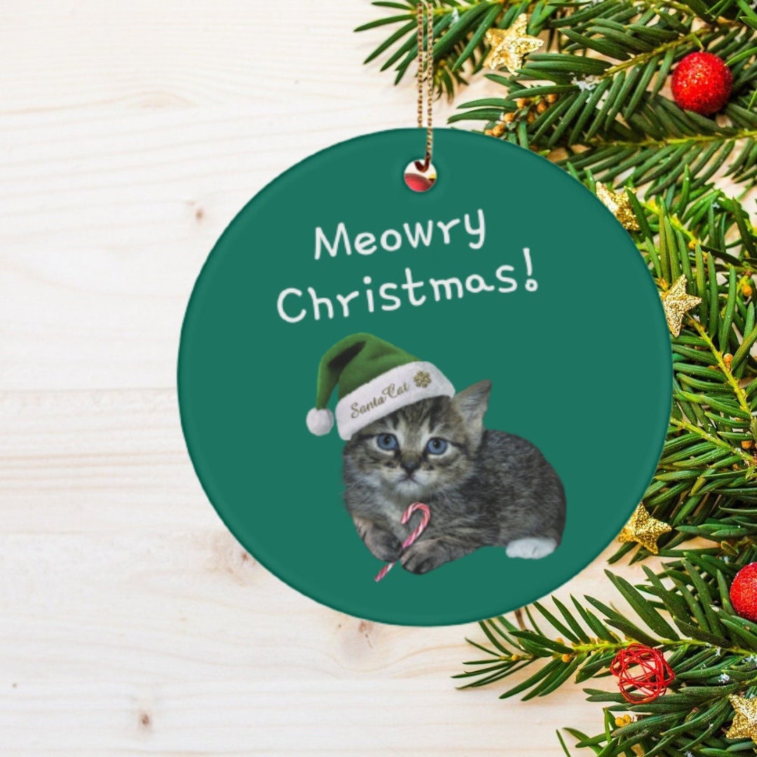 Funny Cat Christmas Ornament, Cat Ornament, Cat Christmas Ornament, Cat