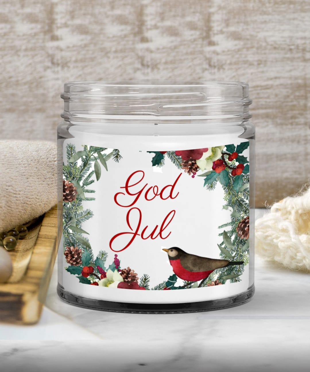 Swedish Christmas Candle God Jul Candle Christmas Etsy Australia