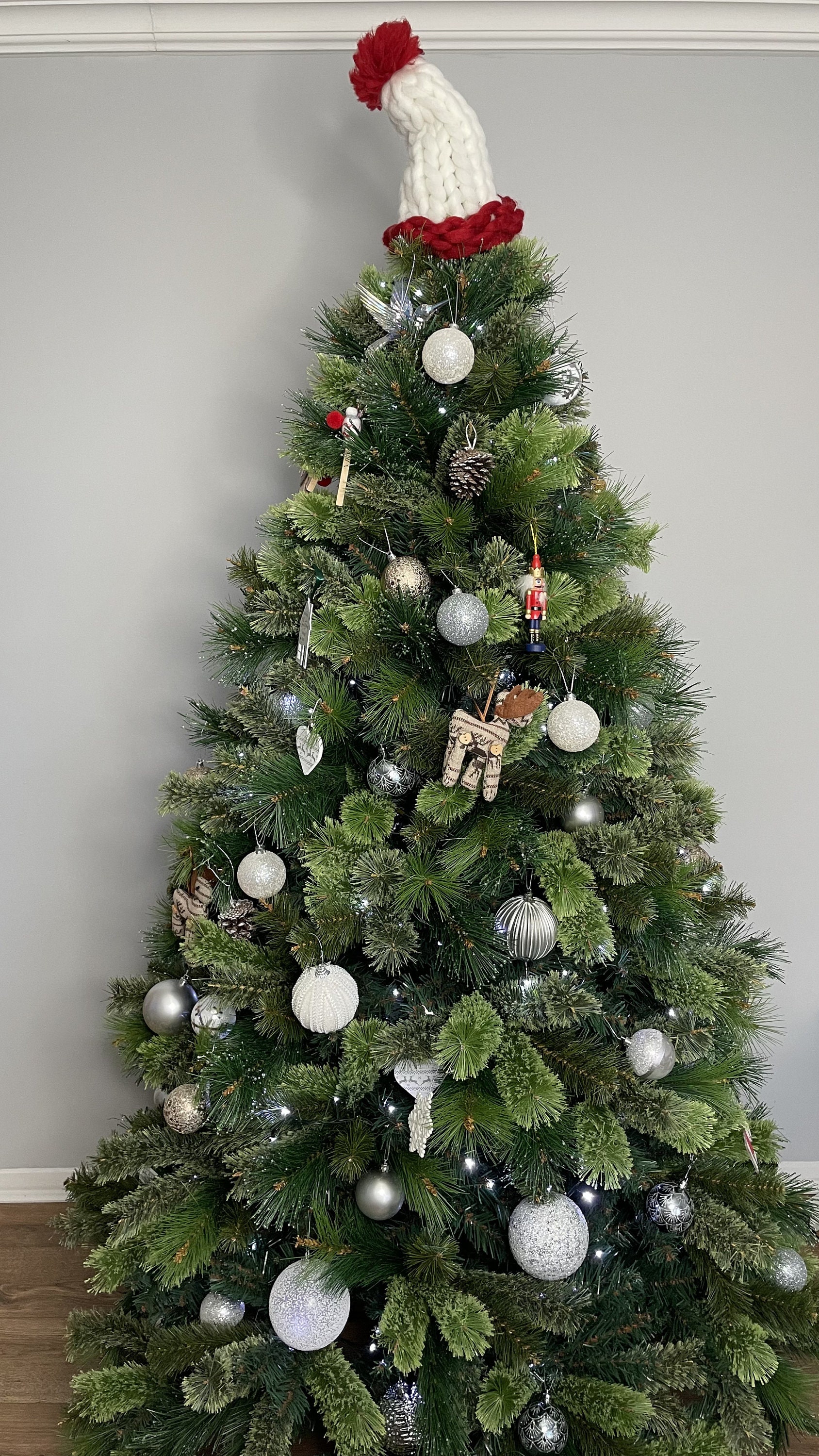 Hand Knitted Christmas Tree Topper Chunky Knit Santa Hat Etsy UK