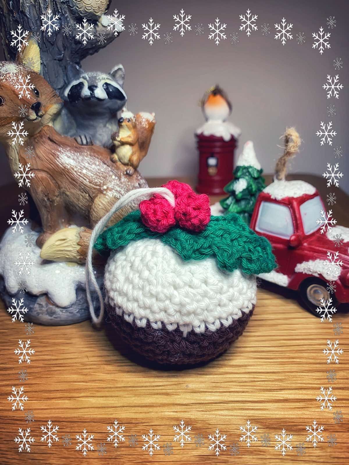 Hand Knitted Christmas Pudding Decoration Christmas Tree Etsy