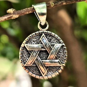Wisiorek Gwiazda Dawida SREBRO 925 Pieczęć Salomona Święte Symbole Talizman Ochronny Amulet Tarcza Dawida Ekskluzywny Prezent