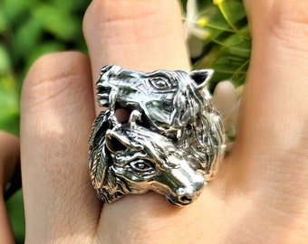 Horse Ring STERLING SILVER 925 Loving Horses Wild Free Spirit
