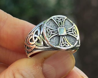 アイアンクロスリング .925純銀製 シュワルツ、マルタ、メタル
