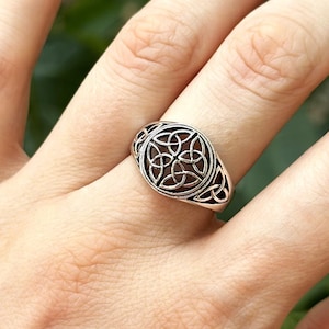 Triquetra-ring 925 STERLING SILVER 925 Trinity Keltische knoop heilige symbolen talisman beschermende amulet oud occult symbool ring