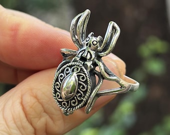 Spider Locket Ring 925 Sterling Silver Secret Compartment