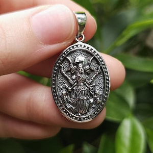 Hecate Goddess Pendant 925 STERLING SILVER Moon Goddess Hecate Triple Moon Feminine Wisdom Sacred Wicca Symbol Celestial Witchcraft Talisman