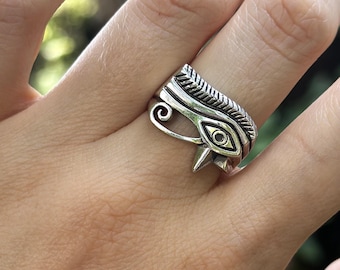 手作り925スターリングシルバーホルスリングエジプト神エジプトホルス