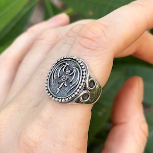 Bat Ring 925 Sterling Silver Vampire Gothic Dracula Ring