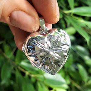 Open Heart Locket Pendant 925 STERLING SILVER Picture Portrait Memory Thoughtful Family Beloved Best Friend Mother Daughter Gift