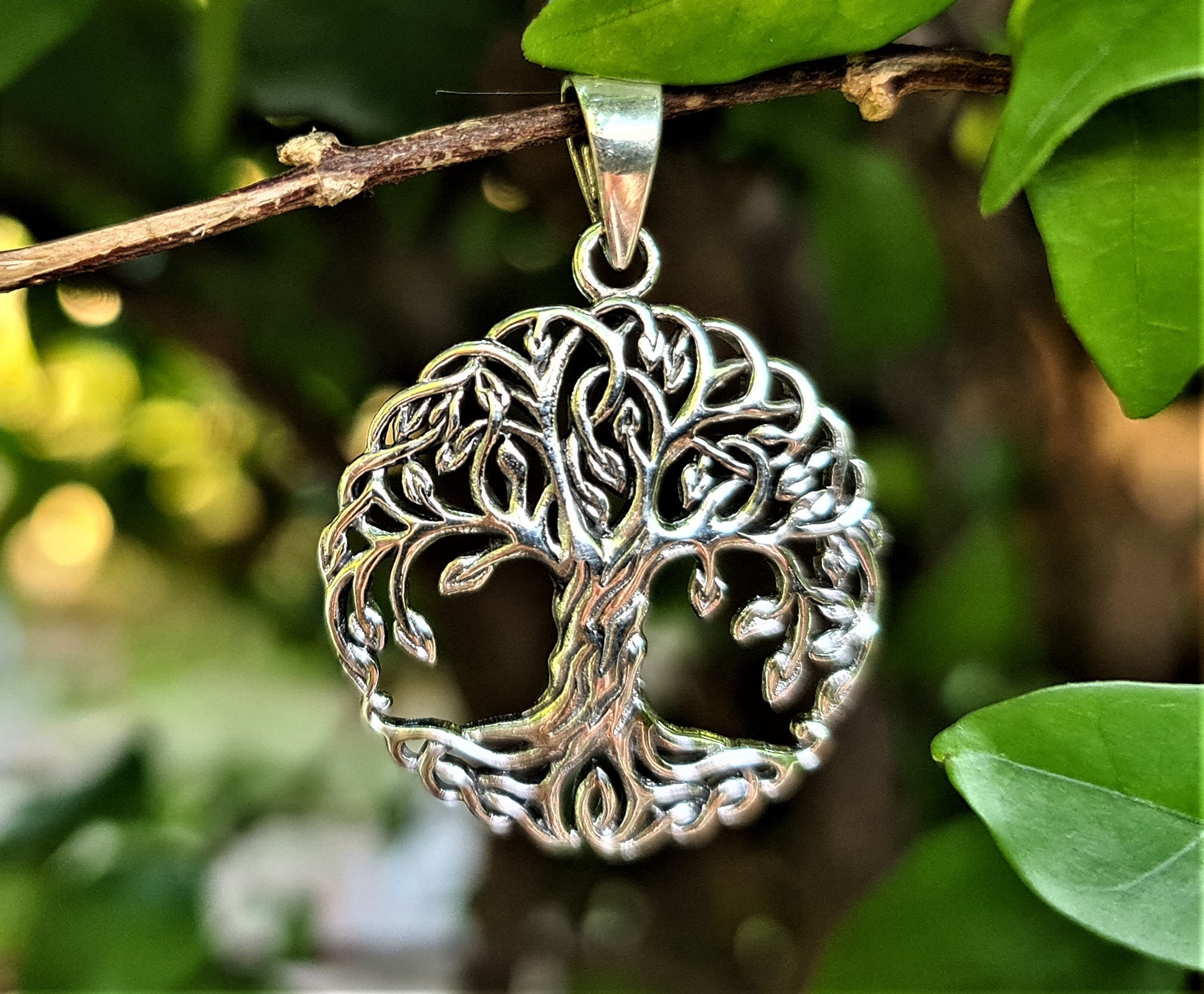 Tree of Life Pendant STERLING SILVER 925 Norse Symbol Universe Etsy