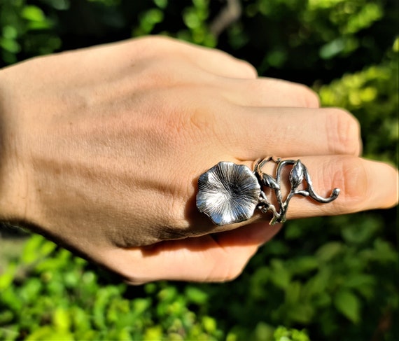 Flower Ring STERLING SILVER 925 Petunia Floral Exclusive