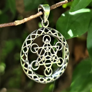 Metatron Cube Pendant STERLING SILVER 925 Sacred Geometry Archangel Metatron Fruit of Life Spiritual Talisman Amulet