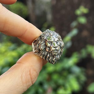 Lion Ring 925 STERLING SILVER Massive LION Head Royal Power Leo Lion King Royal Talisman image 5