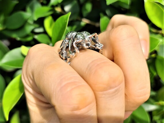 Ant Ring STERLING SILVER 925 Red Army Ant Insect Ring Entomology