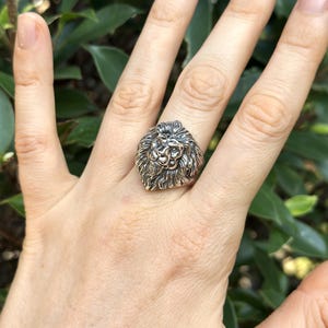 Lion Ring 925 STERLING SILVER Massive LION Head Royal Power Leo Lion King Royal Talisman image 6