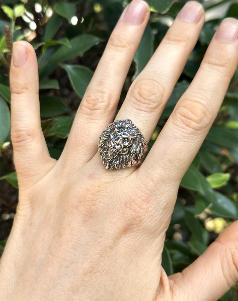 Lion Ring 925 STERLING SILVER Massive LION Head Royal Power Leo Lion King Royal Talisman image 6