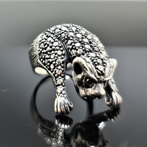 Panther Ring STERLING SILVER 925 Big Cat Jaguar Panther Totem Talisman Cat Animal