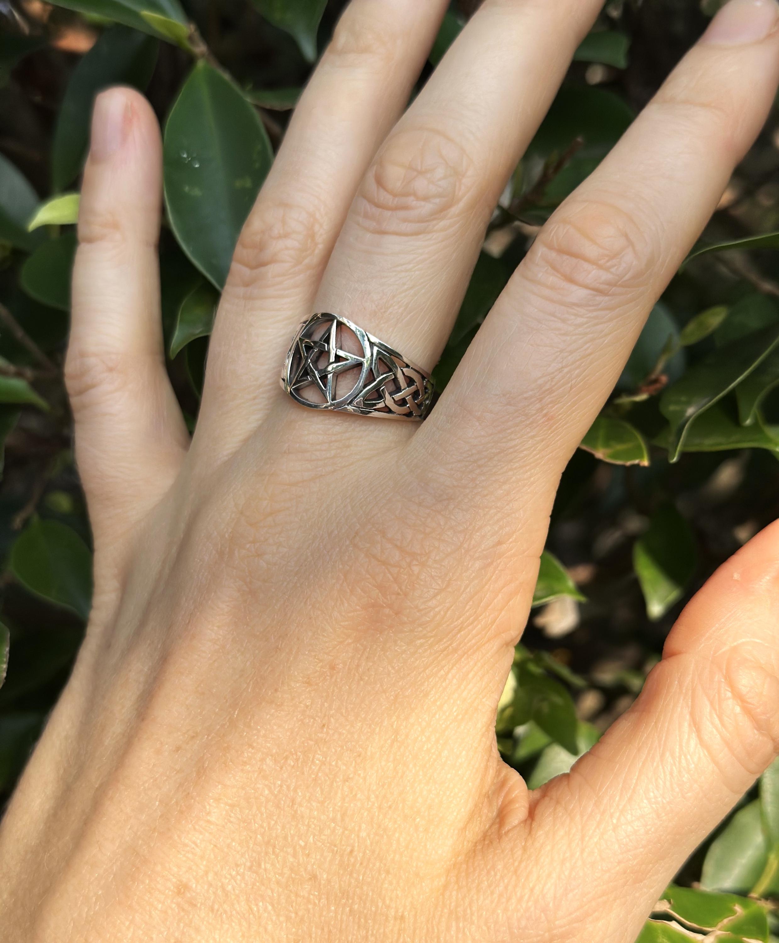 ペンタグラムリング 925 スターリングシルバー スターペンタクル 神聖