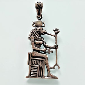 Sekhmet Lioness Pendant 925 STERLING SILVER God of Egypt Warrior Goddess Lion Protector of the Pharaohs Egyptian Ankh Sacred Symbol Talisman
