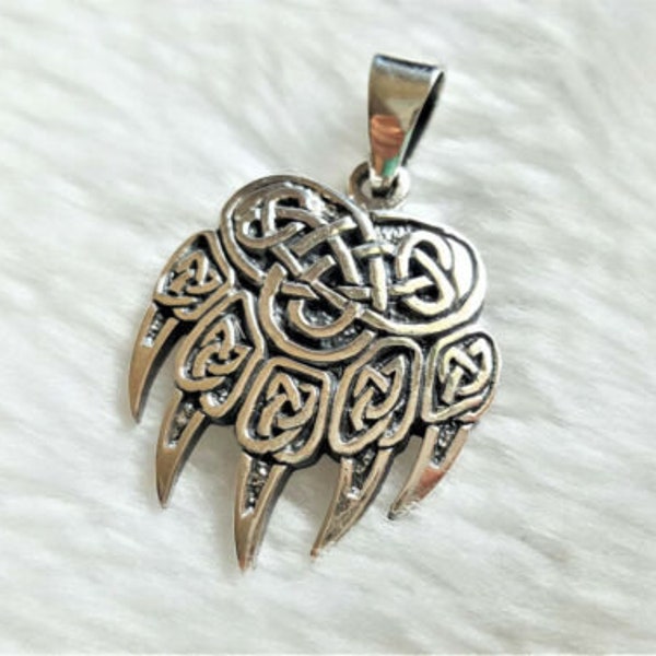 Celtic Bear Claw Viking Amulet .925 Sterling Silver Pendant