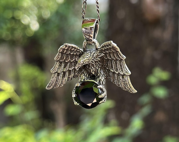 Eagle Pendant 925 STERLING SILVER Black Onyx Symbol of Strength