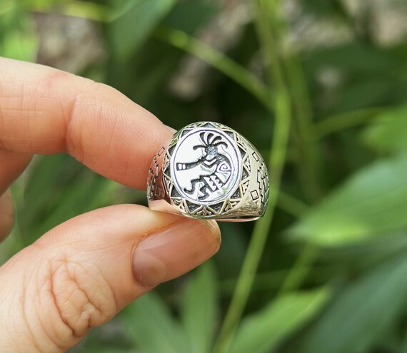 Kokopelli Ring 925 STERLING SILVER Fertility Deity Native American