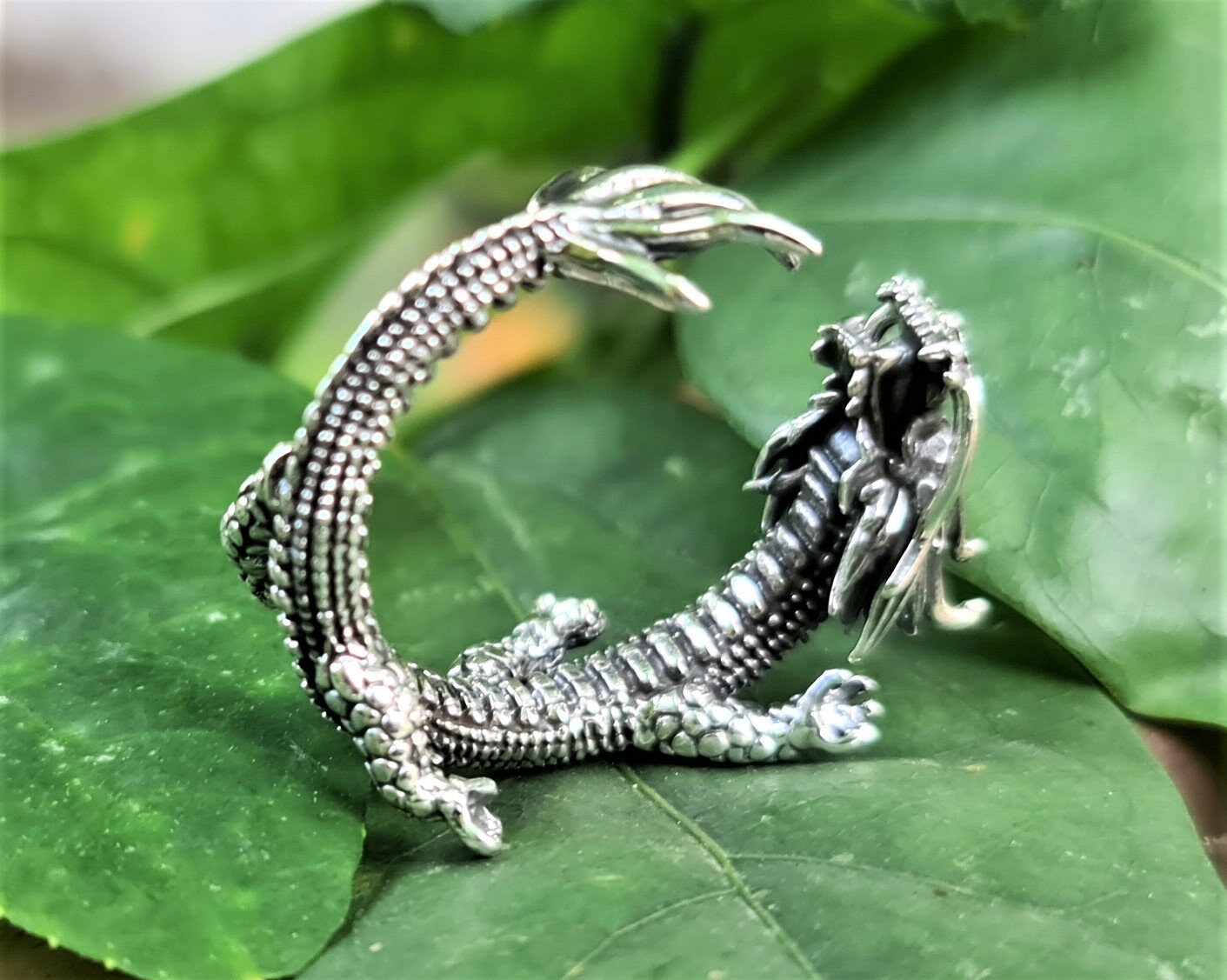 MayiaHey Ouroboros Dragon Ring For Men - Gothic Viking Snake Ring, Norse Celtic Punk Jewelry, Sizes 7-12