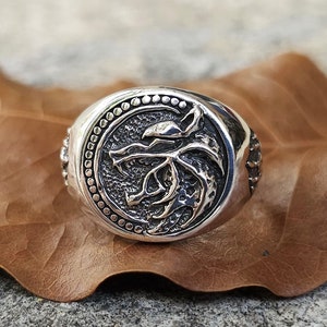Wolf Ring 925 STERLING SILVER Stylized Celtic Wolf Fenrir Wolf RING Viking Jewelry Talisman Norse Mythology