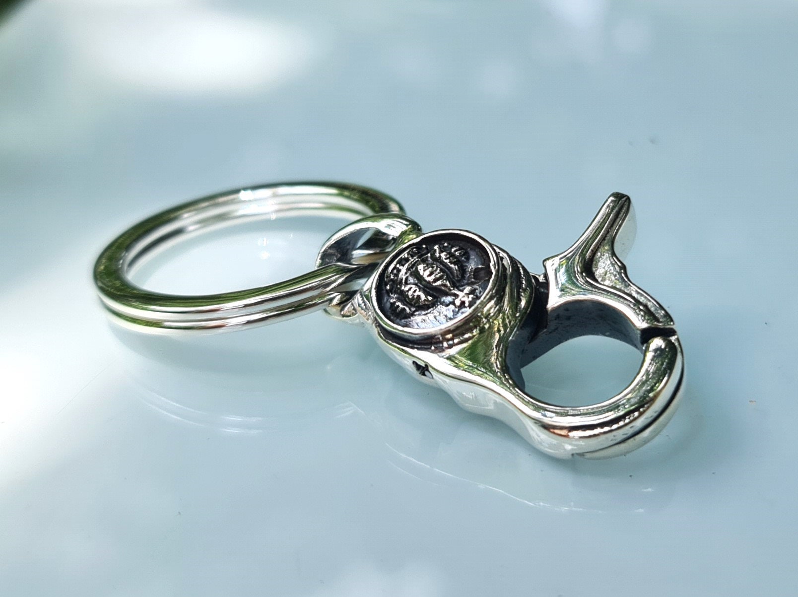 Crown Key Chain STERLING SILVER 925 Royal Crown Key Ring Gift for