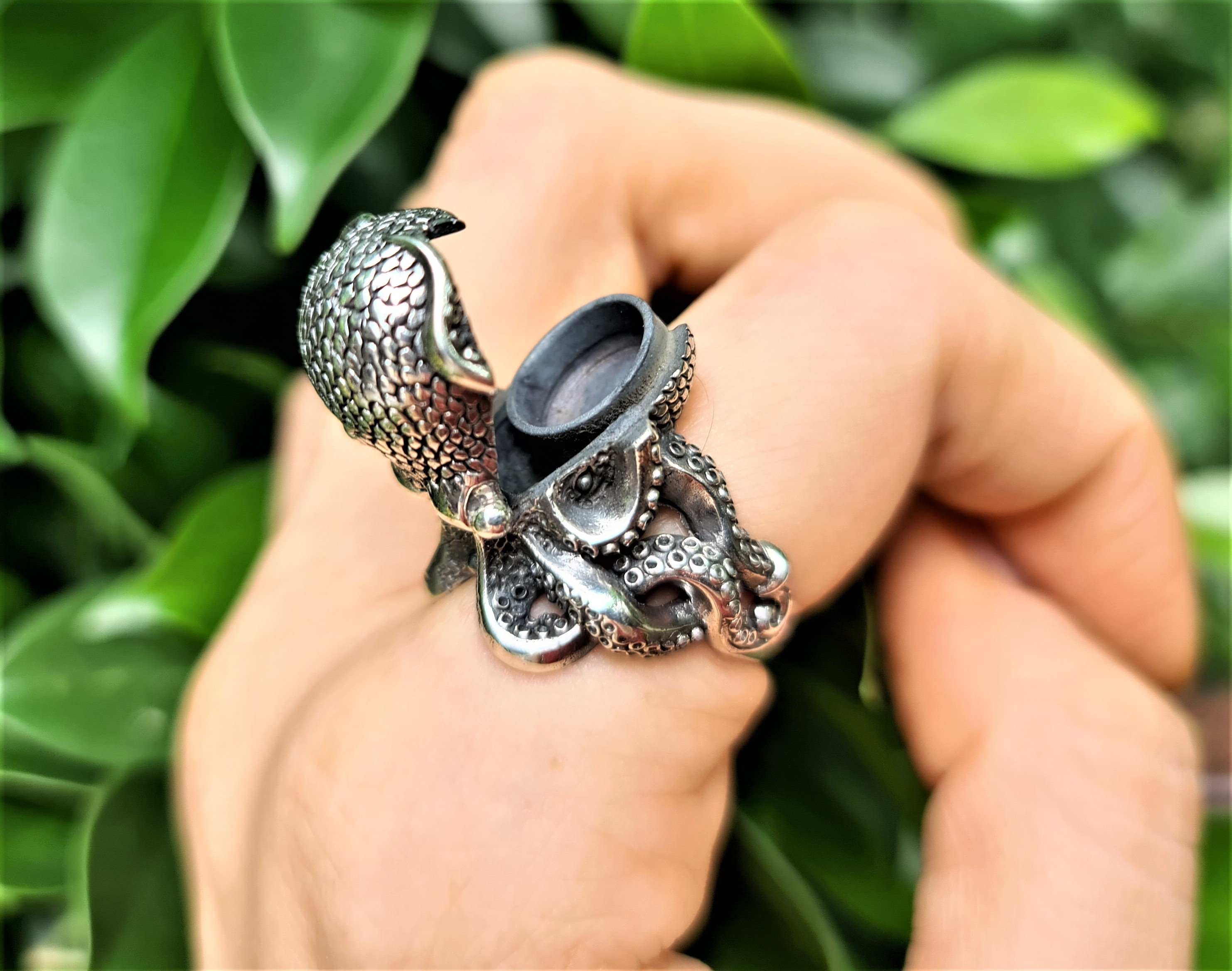 Just Like Real Life Sea inspired silver ring 'Octopus' - famaraspirit