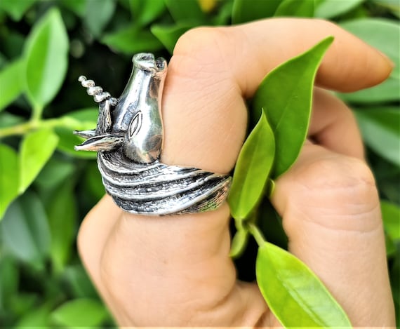 Anello Unicorno Cavallo Da Uomo Realizzato In Argento Sterling - Foto 8