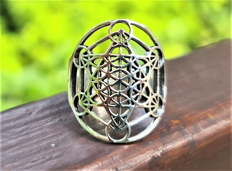 Metatron Cube Ring STERLING SILVER 925 Sacred Geometry Etsy