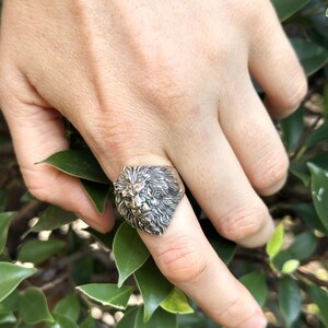Lion Ring 925 STERLING SILVER Massive LION Head Royal Power Leo Lion King Royal Talisman image 19