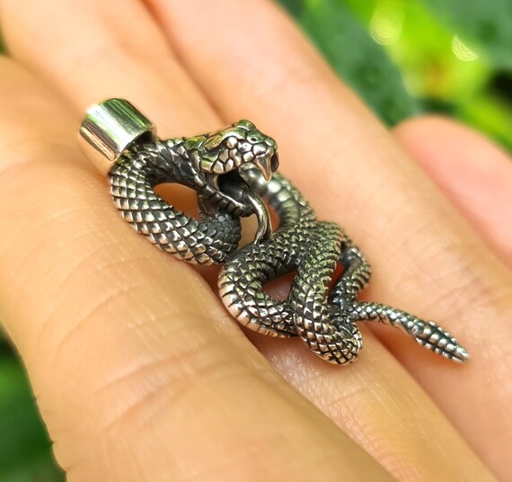 Anello Con Teschio E Serpente Argento Ossidato Vintage Style Monini Gioielli Made In Italy