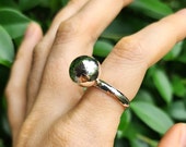 ★TATIANA★ (SILVER925) Glitter Draw Ball Ring CR1813 Sterling Silver Ball Ring, Bubbles Ring, Spheres Ring