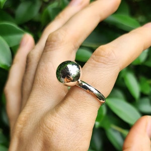 Ball Ring 925 Sterling Silver 925 Sphere Ring Stylish Minimalist Geometry Design Handmade