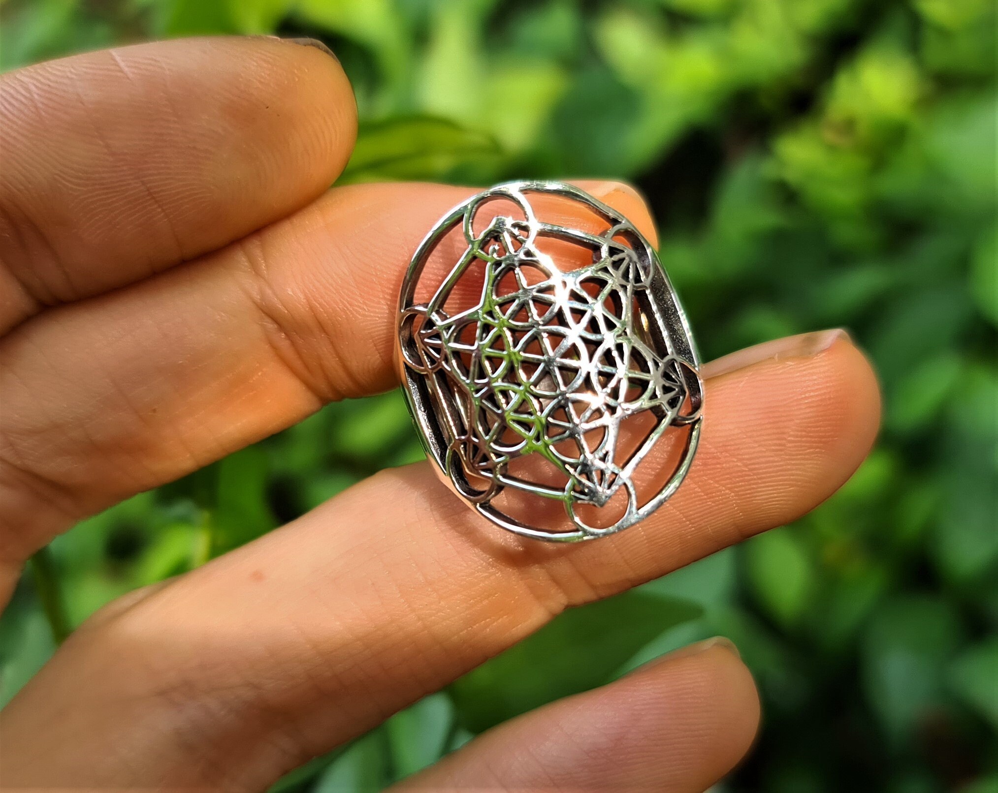 Metatron Cube Ring STERLING SILVER 925 Sacred Geometry Etsy