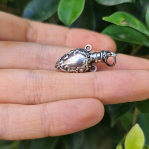 Perfume Bottle Pendant STERLING SILVER 925 Amphora Shape Locket Fragrance Perfume/Essential Oil 3D Locket/Pendant Minimalist Urn image 8